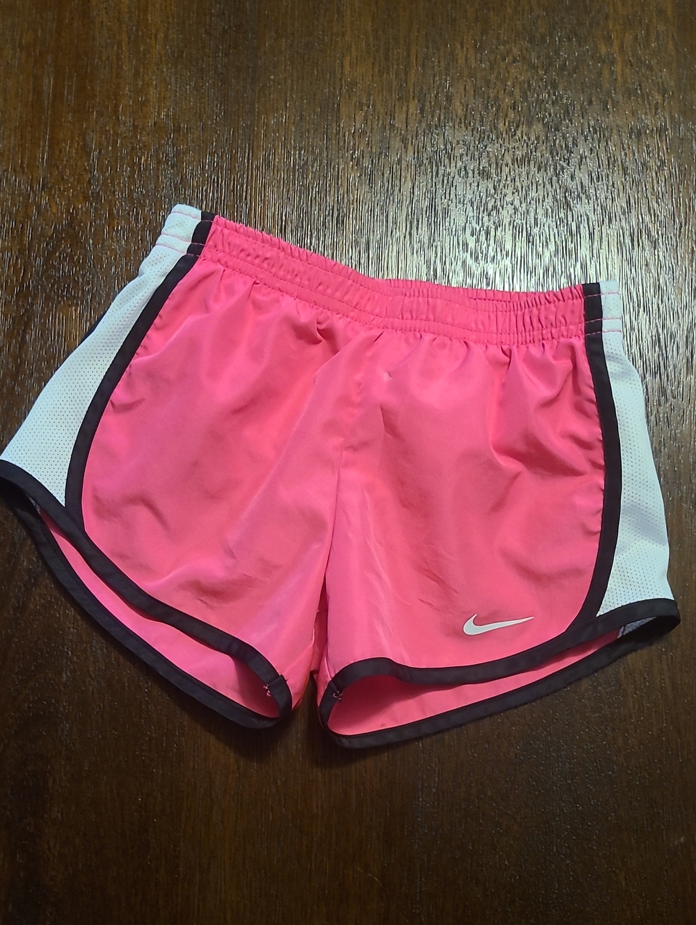 Nike Bright Pink Athletic Running Shorts with White Panels - Girl's 5